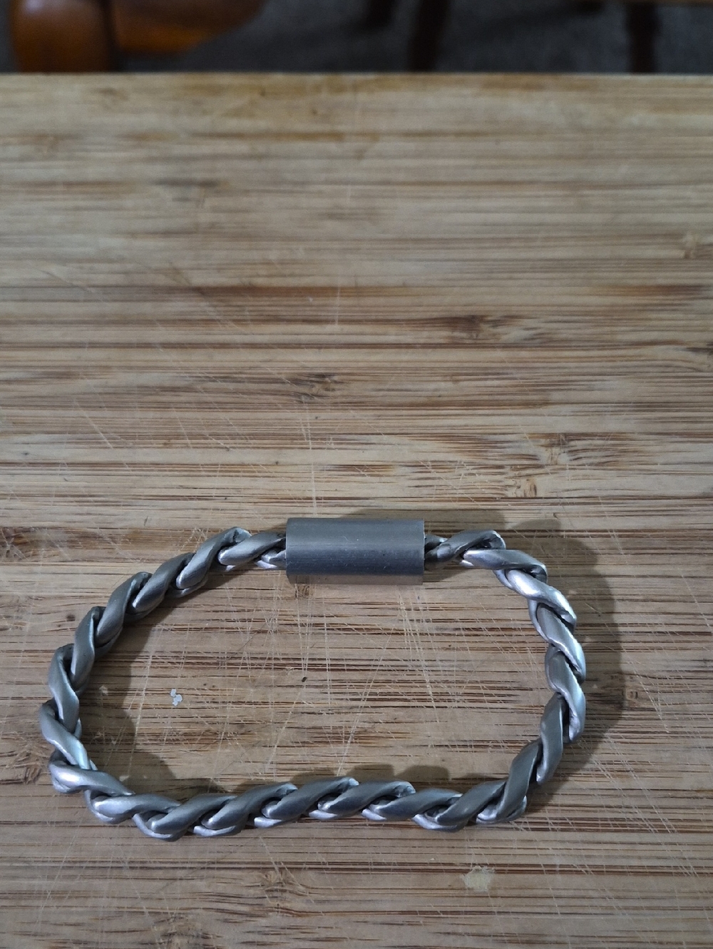 Stainless Steel Magnetic Closure Twisted Chain Bracelet